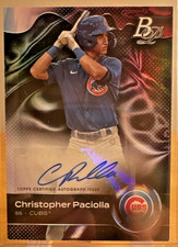 Christopher Paciolla Rookie Prospect Auto 2023 Bowman Platinum #TOP-83 MLB Cubs