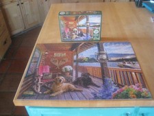 Cobble Hill Jigsaw Puzzle 1000 Piece Welcome to the Lake House Cabin Dogs