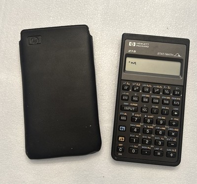 HP Hewlett Packard 21S Calculator Stat/Math 1987 Soft Case VTG READ FAST SHIP