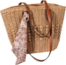 Beach Bags for Women, Summer Straw Bag, Woven Straw Beach Tote Bag Shoulder Hand