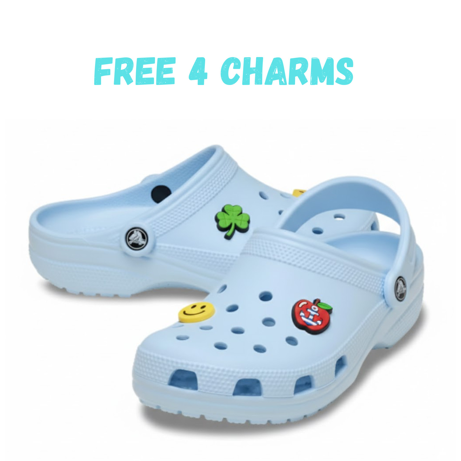 Crocs Classic Baby Blue Clogs Adult Comfortable Slip-On Shoe Lightweight Casual