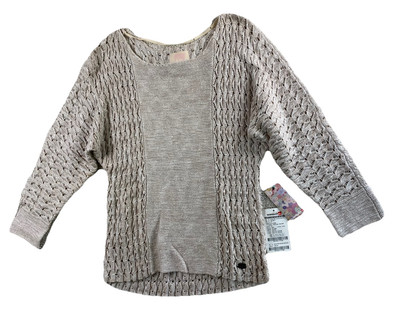Quiksilver Sweater Women Small Beige Cotton Blend Beachy Coastal Surfer New
