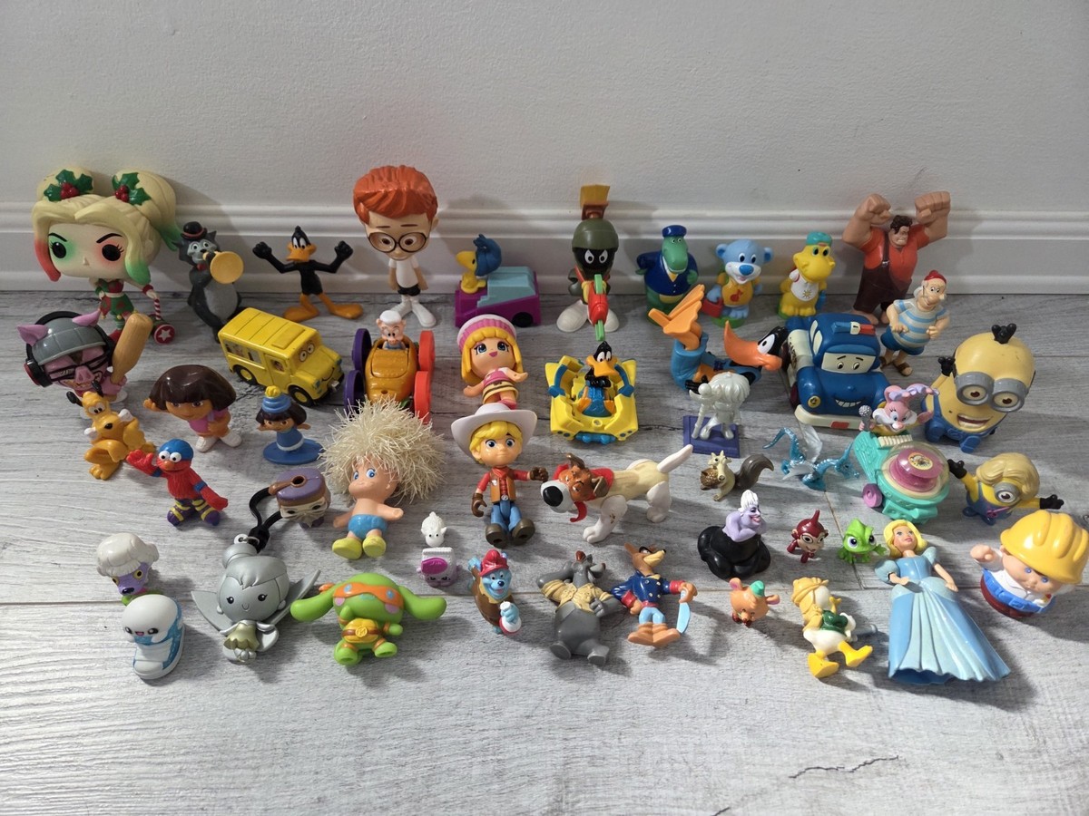 Huge Vintage-Modern Toy Lot PVC Fast Food 90s Random Small Toys