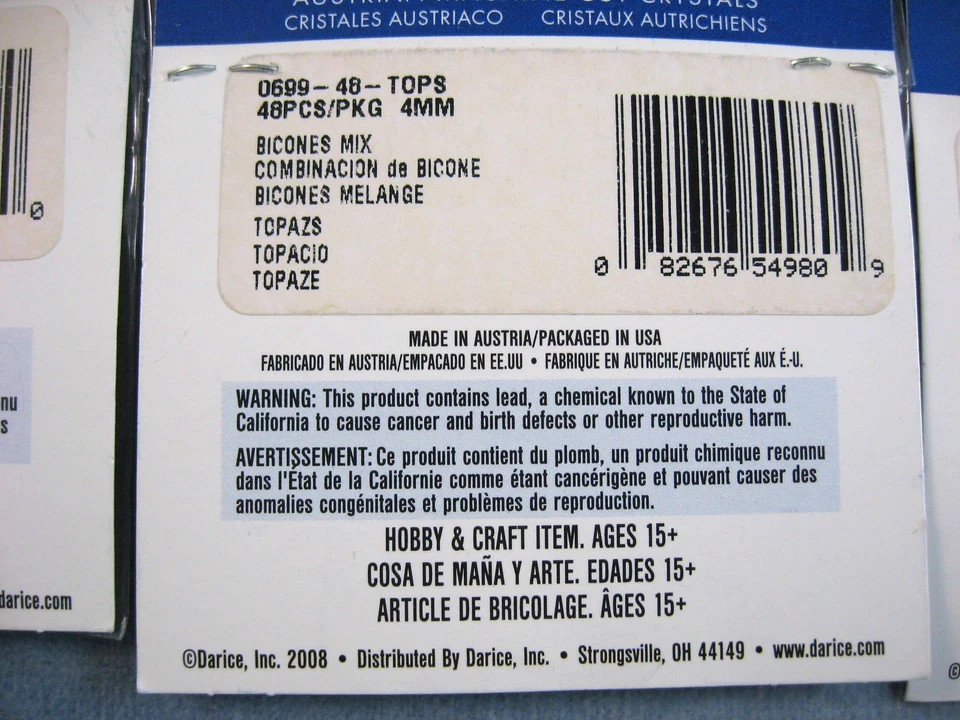 Joyería Elementos Swarovski Cuentas de Cristal Bicono 3 paquetes múltiples de 48- NUEVO Foto 4 de 4