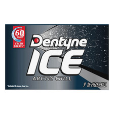 Arctic Chill Sugar Free Chewing Gum 9 Pack 16 Count Breath Fresh Mint