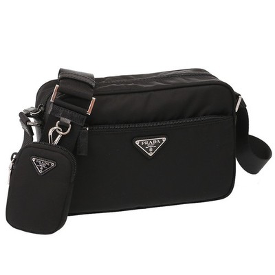 PRADA Shoulder with Mini Pouch Nylon Black Brand New Import Tax Included