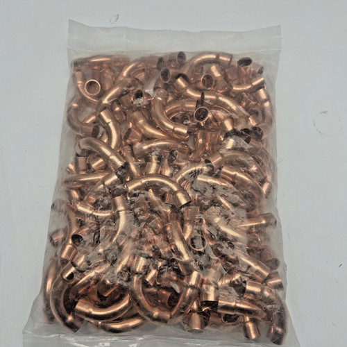 LOT OF 100 COPPER. N-2716 3/8" OD 1/4"ID CXC 90 DEGREE LR ELBOW