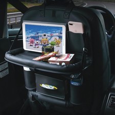 Car Backseat Organizer with Built-in Foldable Tray  Double Layered Leather, ...