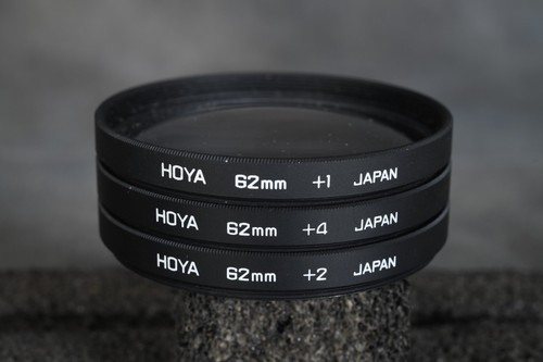 Hoya 62mm Close-Up Lens Set +1 +2 +4 Glass Lens Filter Japan 62 mm