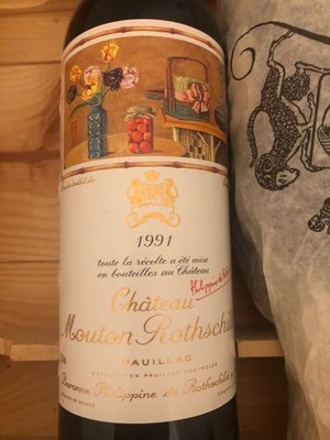 Chateau Mouton Rothschild 1991, vorschriftsmässig gelagert, Schulter perfect