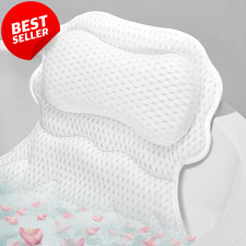 Bath Pillow 4D Air Mesh Neck Back Support Ergonomic Tub Cushion White - US