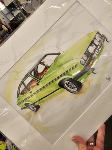 Ford Capri GHIA Green Del Boy Only Fools And Horses Art Picture Print Wall Art - Picture 3 of 3