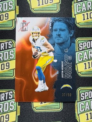 2025 Topps Signature Class Round Pick 6 Justin Herbert Orange /50 Chargers🔥