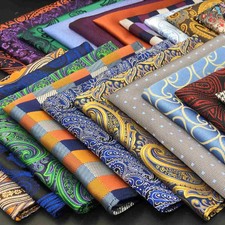 Colorful Mens Pocket Square Multicolor Dot Paisley Classic Wedding Silk Handk...