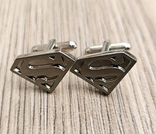 NEW superman silver coloured Shirt Cuff Links - Gift for Men