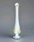 VTG FENTON Milk Glass Yellow Cabbage Rose Footed Swung Rose Bud Vase 11" MINT!