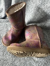 UGG Girls Metallic Spots Shearling Half Boots Size 10