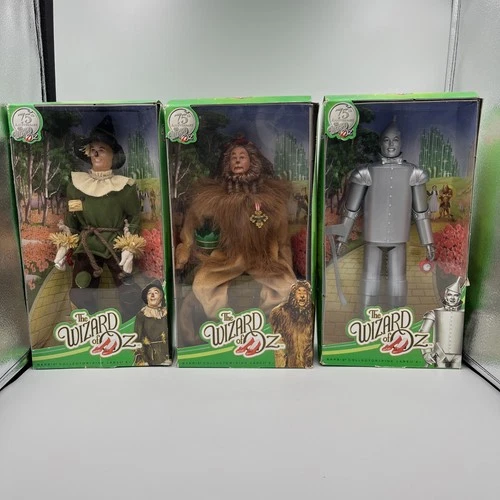 Wizard of OZ 75th Anniversary Barbie Pink Label Lion Tin Man Scarecrow 2013