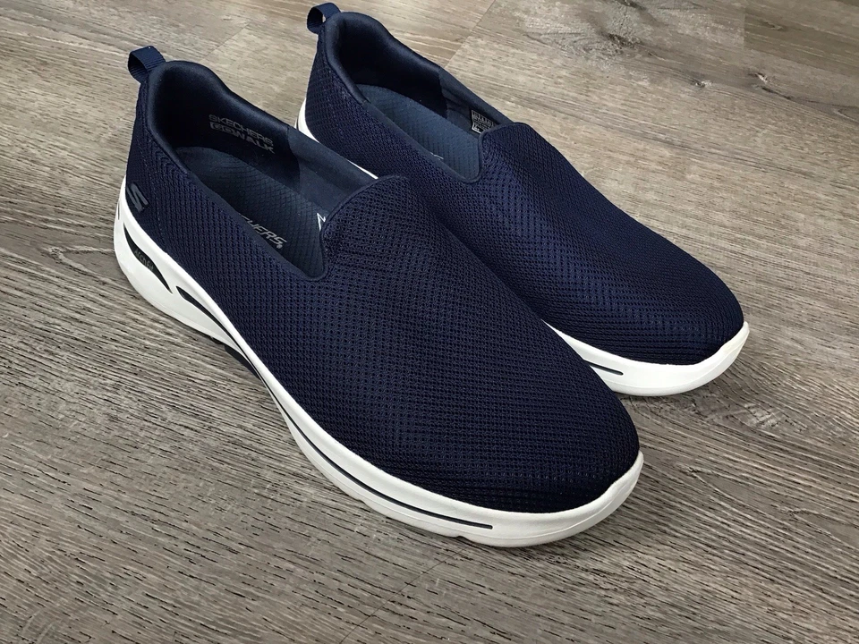 Skechers Mujer Relajado Arco Ajuste Grateful Azul Marino/Blanco 124401W Talla 11 Ancho Foto 2 de 4