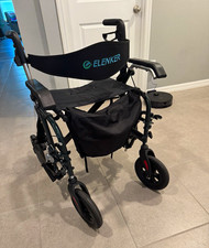 ELENKER 4-Wheel Rollator Walker /Aluminum, Lightweight, Green, Indoor/Outdoor