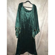 Velvet Green Long Sleeve Medieval Renaissance Gown Dress Witch McGonagall Sz M