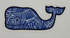 Vineyard Vines Blue Leaves Leaf on White Background Whale Sticker Decal New
