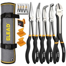 5Pcs 11" Long Needle Nose Pliers Set Reach Pliers Bent Needle Nose Pliers Tool