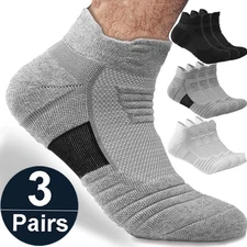 3 Pairs Anti-Slip Football Socks Men Sports Cotton short Tube Breathable EU39-45
