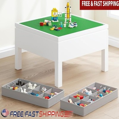 3 in 1 Kids Activity Table W/ Storage Construction Chess Drawing Blocks Toys New