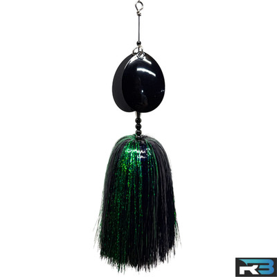 Musky Bucktail Lure 8.5'' Double #8 Blades 6/0 Fishing Spinner Bait Green Reaper