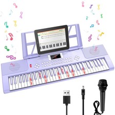Piano Keyboard, 61 Key Upgrade Kids Pianos Music Toy with Light-up Keys Pro...