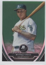 2013 Bowman Platinum Prospects Chrome Green Refractor 42/399 Michael Choice 0l1