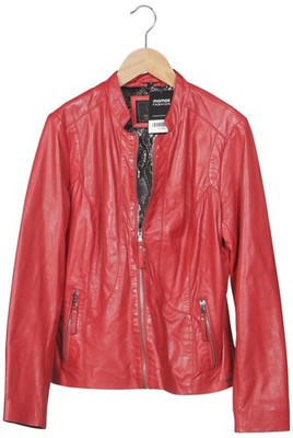 RINO&PELLE Jacke Damen Anorak Jacket Kurzmantel Gr. EU 42 Leder Rot #ebyte3x