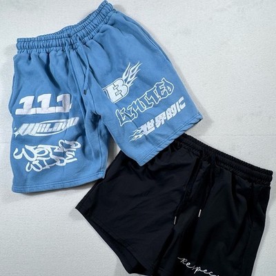 BoohooMAN Graphic Shorts + Manfinity Black Drawstring Shorts| Medium