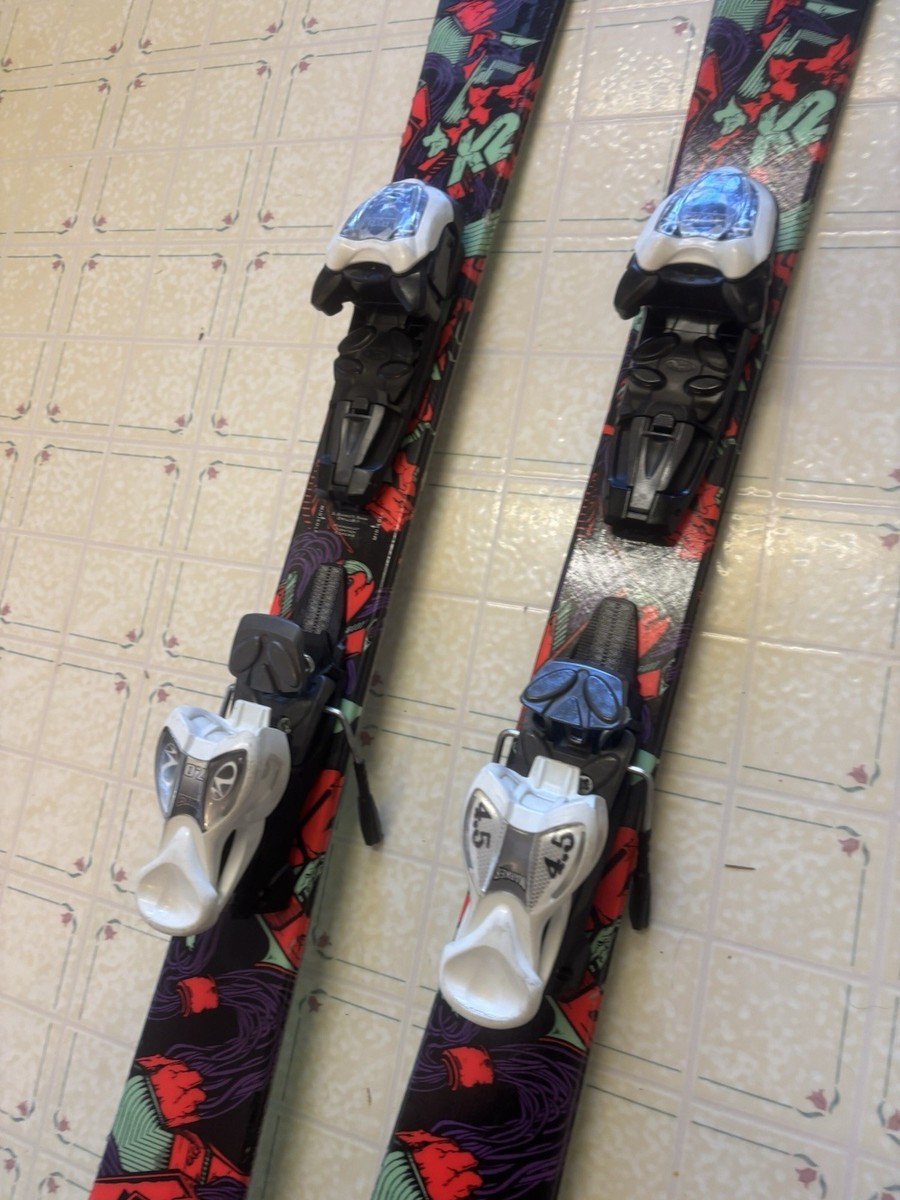 K2 JUVY TWIN TIP YOUTH /KIDS SKIS 119cm w MARKER 7.0 ADJUSTABLE