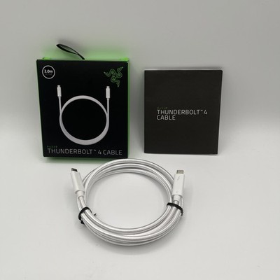 Razer Thunderbolt 4 Cable 2.0m - White - 40GB/s, 100W Charging - 8K Resolution