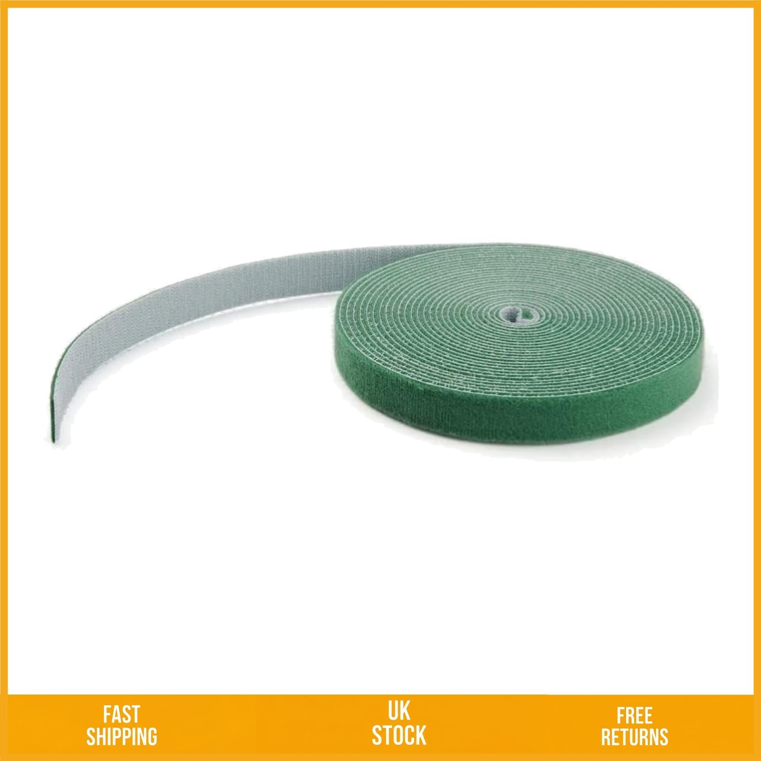 Versatile Reusable Hook and Loop Cable Fastener Roll Green Tape 25ft 1 Pack