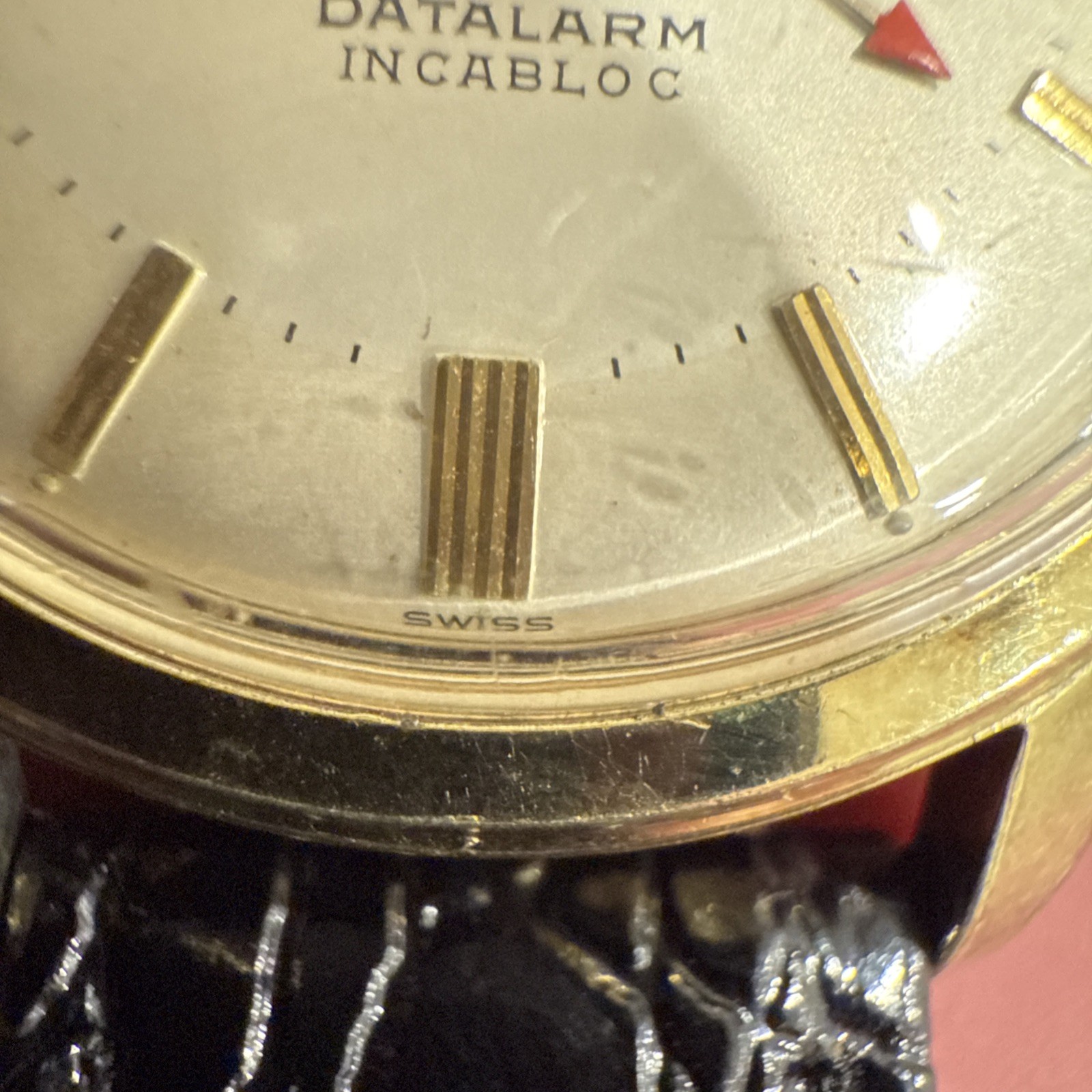 Vintage ANGELUS DATALARM INCANLOC  "Wrist Alarm" 1960's Manual Wind image 3