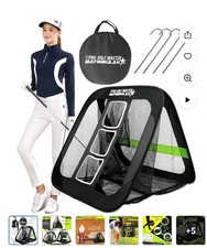 BAYINBULAK Golf Chipping Practice Net 2 In 1 Pop Up Backyard 2.5' 2.5' Black