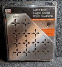 Schluter Corner Shelf   Pentagonal   Floral   Stainless Steel   Msrp 134 