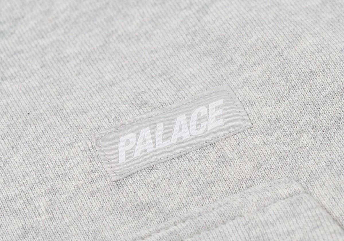 Palace 5G Zip Hood Hoodie Hooded Fleece Sweatshirt GREY MARL Men's