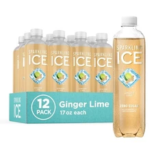 Sparkling Ice, Ginger Lime Water, Zero Sugar Flavored with... 