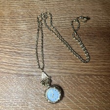 Vintage 1928 Gold Pocket Watch Necklace Pendant with Chain