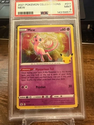 2021 Pokemon TCG Celebrations Mew Holo #11/25 - PSA 9
