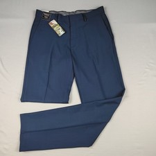 Haggar Premium Comfort Dress Pants Mens 32x32 Slim Fit Blue Stria NWT Office