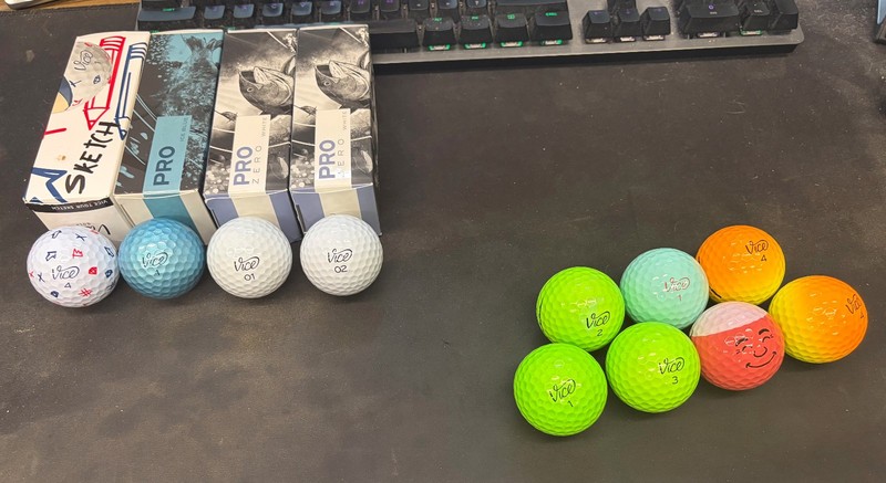 Vice Golf Balls - Cool Assortment - 12 NIB, 7 loose in 5A condition