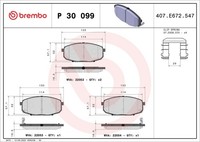 Bremsbelagsatz Scheibenbremse Prime Brembo P 30 099 FüR Hyundai Kona OS OSE OSI