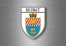 Sticker decal souvenir car coat of arms shield city flag beirut lebanon