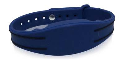 100 RFID Prox Wristbands 26 Bit Wiegand H10301 125 kHz--Blue & Black, Adjustable