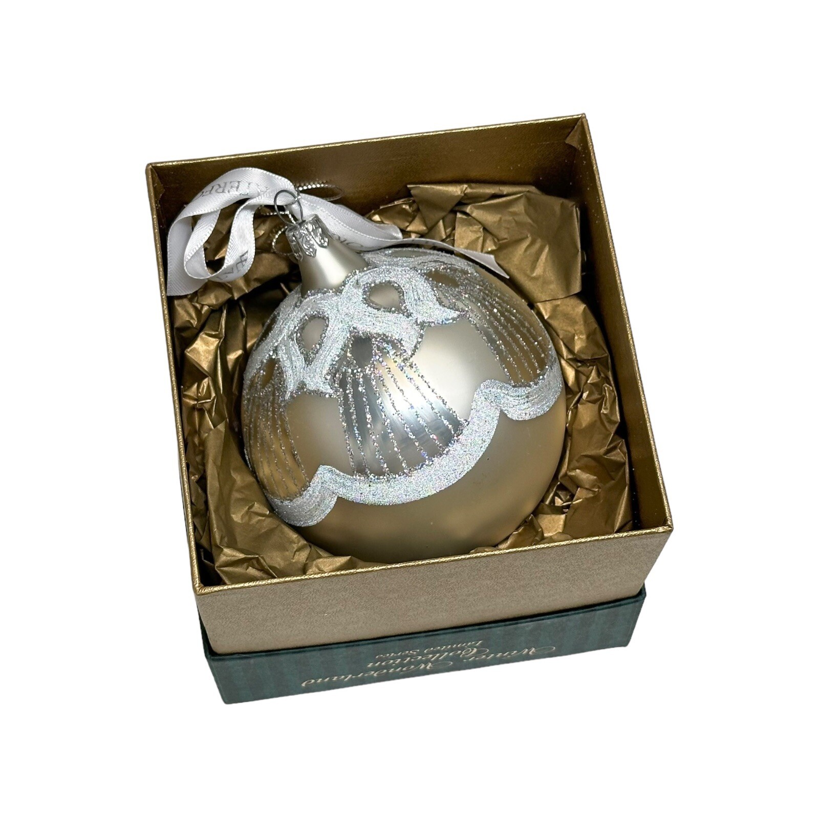 WATERFORD HOLIDAY HEIRLOOMS PEACOCK MEMORIES BALL CHRISTMAS ORNAMENT w ...